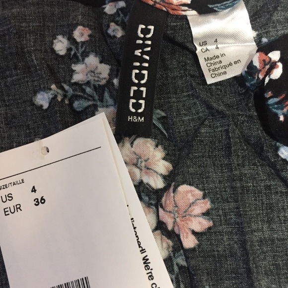 H&M Flora Long Sleeves Black Mini Wrap Dress - Picture 7 of 8